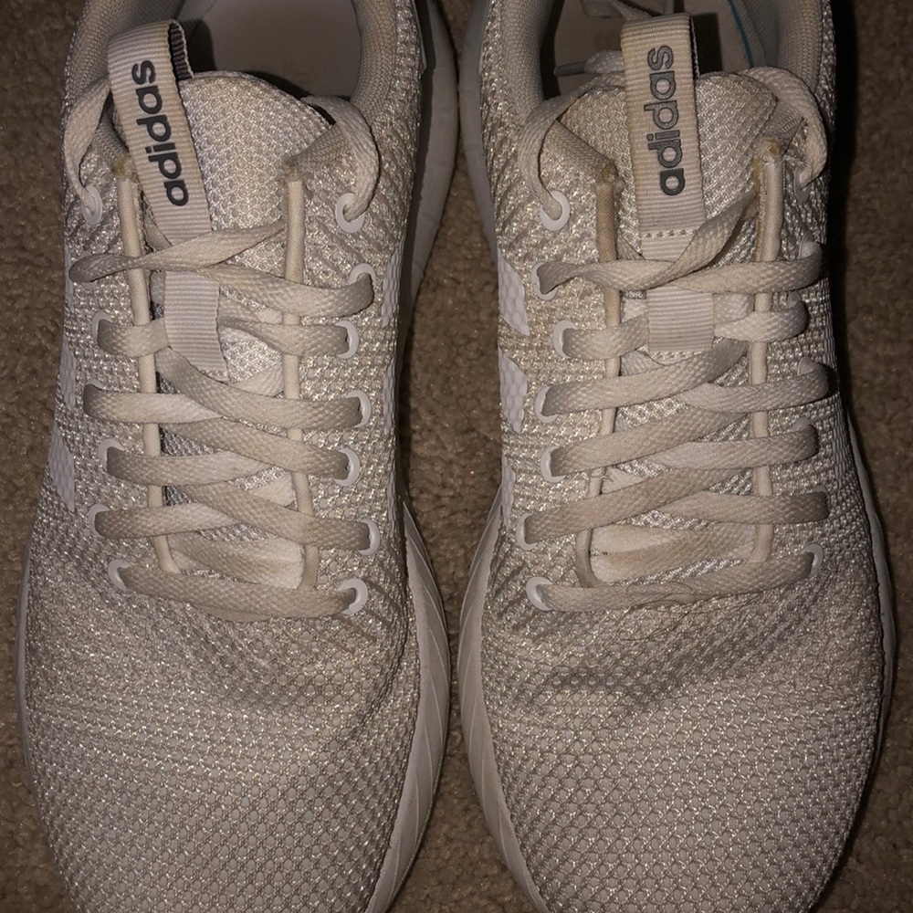 Male size 8 white adidas shoes